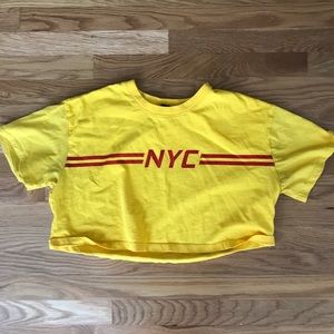🌵Yellow NYC crop top